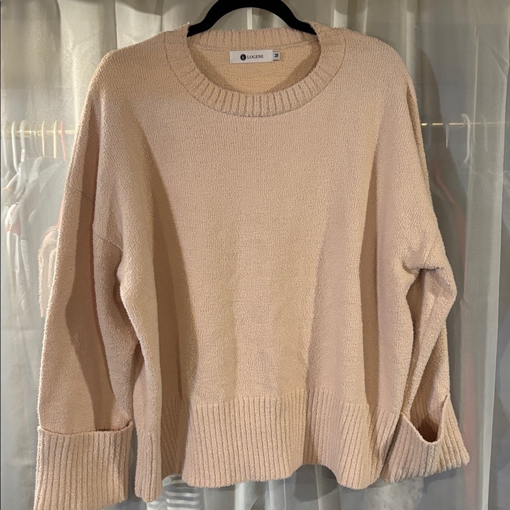 Logene Oversized Chenille-Like Teddy Soft Stretch Sweater